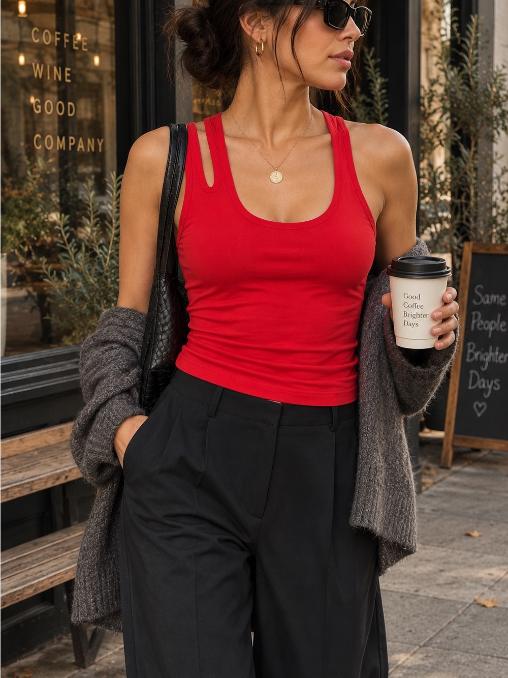 Helmut Lang Red Double Strap Racerback Tank Top XS